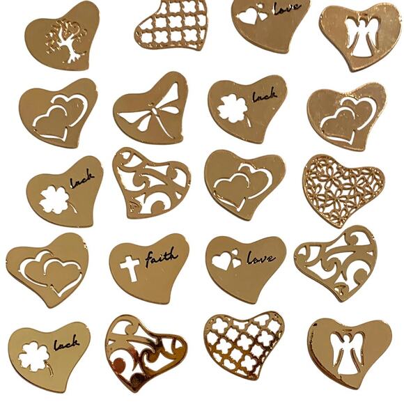 75-Piece Rose Gold Metal Heart 22mm Floating Locket Jewelry Making Supplies - Picture 5 of 6